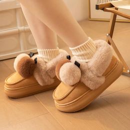 Slippers WTEMPO Warm Plush For Women Men Winter Indoor Fashion Furry Flully Cotton Slides Comfortable Home Bedroom Shoe