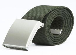 Unisex Outdoor Sports Plain Canvas Military Web Belt Metal Buckle Men Womens 1PC Fashion 2021 Belts7585629