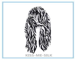 KMS Black and white zebra stripe wool scarf shawl thin allmatch scarf shawl dualuse for Women 20070CM110G4772380