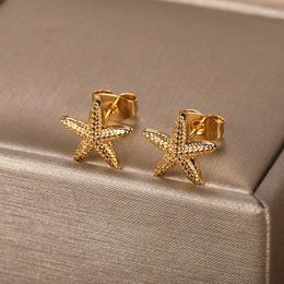 Stud Earrings Cute Animal Starfish For Women Men Unisex Silver Gold Colour Minimalist Star Ear Studs Daily Party Jewellery Gifts