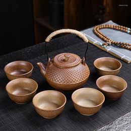 Teaware Sets Japanese Style Ceramic Pottery Tea Teapots 6 People Use J001