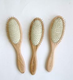 Hair extensions brush comb Wooden Handle Massage with Metal Pins Message White Air Cushion 2911437