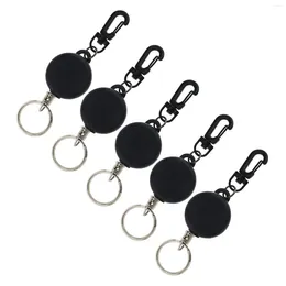 Keychains 5 Pieces Retractable Keychain Clip Extendable Split Pull 60cm