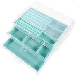 Jewelry Pouches Three-layer Box Portable Necklace Rings Organizer Container