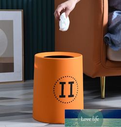 Wholesale Trash Can Household High-End Living Room Bedroom Bathroom Toilet Kitchen without Lid Large Horn Wastebasket