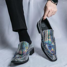 Dress Shoes Black Loafers For Men Green Slip-On Fashion Handmade Round Toe Mens Formal Size 35-45
