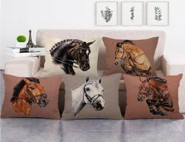 CushionDecorative Pillow Animal Pattern Pillowcase Decoration Simple Wind Set Art Restoring Ancient Ways Horse Head Linen Case8370762