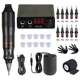 Machine Professional Tattoo Hine Kit Permanent Makeup Tattoo Rotary Pen Set with Cartridges Needles for Tattoo Artists and Beginner