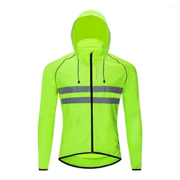 Racing Jackets 2024 Ultralight Reflective Cycling Jacket Hooded MTB Bike Long Sleeve Jersey Men Riding Waterproof Windbreaker Bicycle Vest