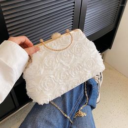 Evening Bags Lace Flower Lady Crossbody Bag Women's Three-dimensional Rose Women Shoulder Elegant PROM Clutch Handbag Female