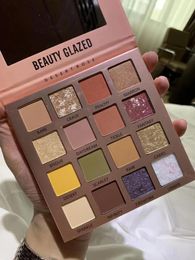 Shadow Beauty Glazed 16 Colors Eyeshadow Palette Shimmer Matte Mixed Eye Shadow Pallet Sparking Metallic Diamond Eyeshadow Palette # 02