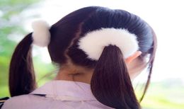 Rabbit Fur Hair Band Bobble Elastic Cute Girls Plush Hair Rings Hairclips Headwear Hair Accessories5144169