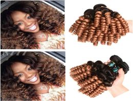 1B30 Medium Auburn Ombre Virgin Brazilian Aunty Funmi Human Hair Bundles Deals 3Pcs Romance Curls Reddish Brown Ombre Human Hair1145811