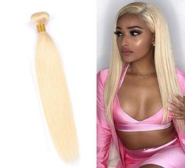 Indian Virgin Human Hair Extensions 613 Blonde Straight Hair Wefts Blonde Light Colour One Bundle Silky Straight 1032inch4860174