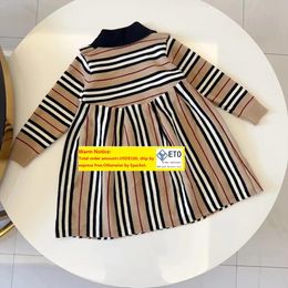 Clothing Sets Designer Baby Girls Children Long Sleeve Strap Classic Brand Clothes Spring Kids Spring Dress Set Luxury Letter Clothes ZZ