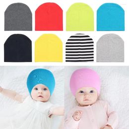 Berets Soft Infant Turban Colourful Crown Caps Baby Beanie Hat Headband Knitted Cotton Hats Head Wrap