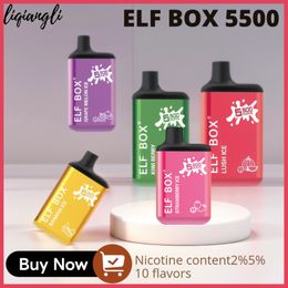 Original ELF BOX 5500 puffs Disposable Vape 2%5% 10 Flavours vape pen disposable randm Tornado