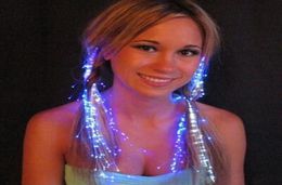 10pcs Luminous Light Up LED Hair Extension Flash Braid Party girl Hair Glow by Fibre optic For party christmas Night Lights8306055