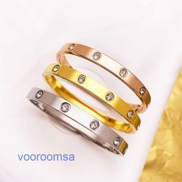 Luxury Bangle designer Jewellery man bracelet High quality Car tires's Korean titanium steel ten diamond womens 18K Gold Bracelet open versatil With Original Box