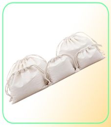 7x9 9x12 10x15 13x18 15x20cm cotton drawstring bag Small Muslin Bracelet Gifts Jewelry Packaging Bags Cute Drawstring Gift Bag P9887594