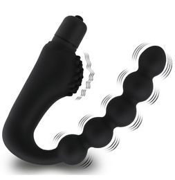 yutong Silicone 10 Speeds Anal Plug Prostate Massager Vibrator Butt Plugs 5 Beads Toys for Woman Men Adult Product Shop o3127148