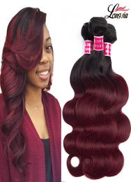 T1bburgundy body wave Ombre body wave hair bundles Malaysian ombre human hair extensions body wave virgin hair3079801