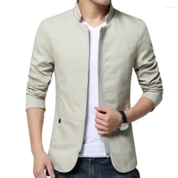 Men's Jackets Men Jacket Fashion Standing Collar Coats Slim Fit Business Casual Male Clothing Plus Size