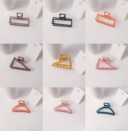Metal Solid Colour Hair Clamps Big Nonslip Hairs Claw Clips Triangle Rectangle Semicircle Hairpin Versatile Simplicity7799409