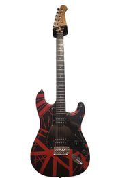 78 Eruption Frankenstein Variant Black And Red Tribute Guitar Striped H Guitar