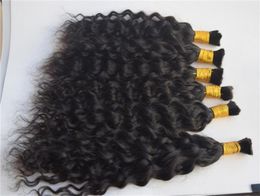 Massa de cabelo humano brasileiro para tranças estilo onda natural sem trama molhada e ondulada trança de cabelo water93959518932686