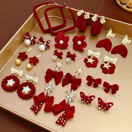 Stud Earrings Creative Vintage Fancy Long Pendant Butterfly Bow Ribbon Hoop For Women Luxury Woman Accessories Valentines Gifts Kpop