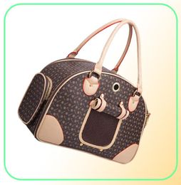 Luxury Fashion Dog Carrier PU Leather Puppy Handbag Purse Cat Tote Bag Pet Valise Travel Hiking Shopping Brown Large4040678