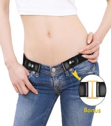 BONJEAN Buckle Elastic Women Belt for Jeans without BuckleComfortable Invisible Belt No Bulge No Hassle 2pcslot5266205