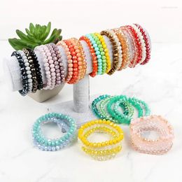 Link Bracelets GD Multi Strand Rainbow Pride Crystal Faceted Beads Bracelet In Ukraine Colours For Women Stretchable And Stackable Jewellery
