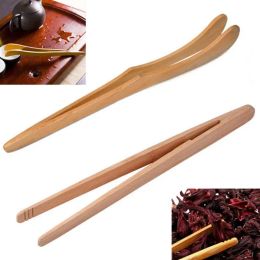 18cm Bamboo Tea Clip Kongfu Tea Wooden Tweezer Multifunction Sugar Salad Toast Food Tongs Kitchen Accessories ZZ