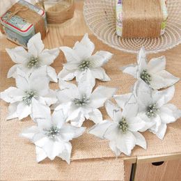 Decorative Flowers Holiday Tree Decorations Ornaments Faux Plants Indoor Gliter Artificial