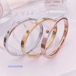 High quality Edition Bracelet Light Luxury Car tires's Classic Diamonds 18k Rose Gold Titanium Steel ins Small Design Feel Hand Jewellery With Original Box