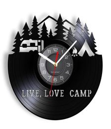Wall Clocks Live Love Camp Summer Camping Modern Design Clock Watch Camper Mave Cave Decor Glamping Adventure Vintage Timepieces1266616