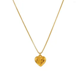 Pendant Necklaces Women Fashion Necklace Stainless Steel Heart Gold Color Plated Unique Lover Jewelry Valentine Gifts