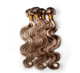 Mixed Piano Color Hair Weave Bundles Body Wave Two Tone 8 613 Highlight Brown Blonde Color Virgin Human Hair Extensions2692375