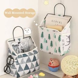 Cotton Linen Wallmounted Storage Organize Dormitory Wall Hanging Bags Bathroom Hanger Behind Door 240102