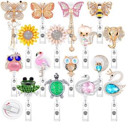 Other Office School Supplies L Retractable Name Card Badge Holder Crystal Id Reel Clip Rhinestone Cute Nursing With For Women Do S3777956