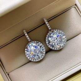 Stud Earrings Explosive Flash 8 Carat High Carbon Diamond S925 Sterling Silver Elegant And Engagement Jewellery