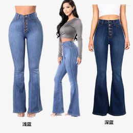 Women's Pants Factory Direct 2024 European And American Explosions Ladies Denim Slim High Waist Hip Flared Spot