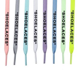 Flat Shoelaces Classic Shoe Laces OFF Unisex Strings Fit Fashion Sports Shoelace Casual Luminous Letter Printing WHITE 240102