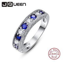 Round Blue Tanzanite White Zircon Rings For Women Silver Ring 925 Jewellery Pave Setting Crystal Bijoux Femme Cluster5364522