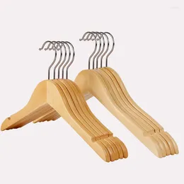 Hangers Wholesale El Suits 10 Pieces Solid And Rotating Metal Hook Wooden With Notches Non-slip For Clothes