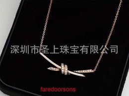 Top Quality Tifannissm necklace For women online store Womens accessories knot necklaces versatile daily commuting and Korean