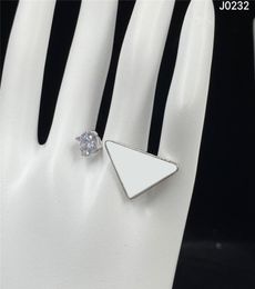 Chic Metal Triangle Diamond Ring Women Crystal Letter Rings Rhinestone Open Ring For Party Date With Gift Box70021925676311