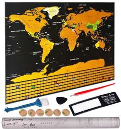 Deluxe Erase World Travel Map Scratch Off For Room Home Office Decoration Wall Stickers 2107265971326